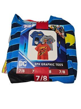 Justice League Graphic Tees Boys Size 7 8 Batman Superman Flash T-Shirt 3 Pack